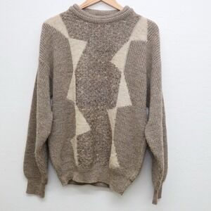Vintage Gianfranco Ruffini Italy 3D Knit Grandpa Sweater Pattern Men's L 26Lx21W